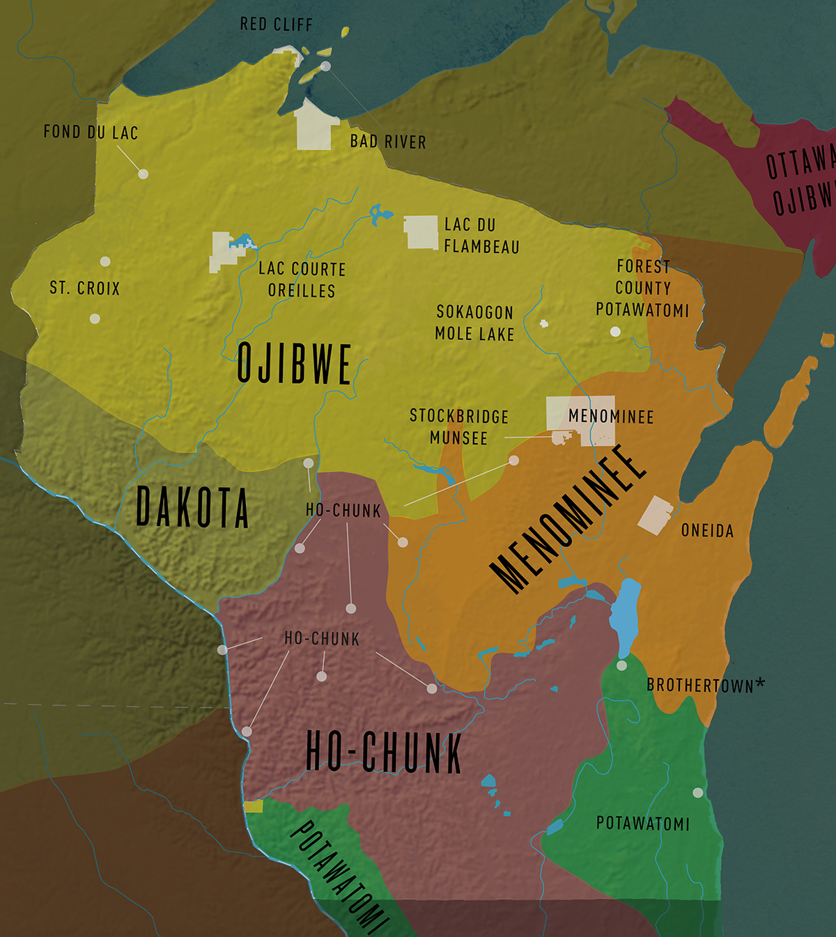 Tribal Lands Map - Wisconsin First Nations