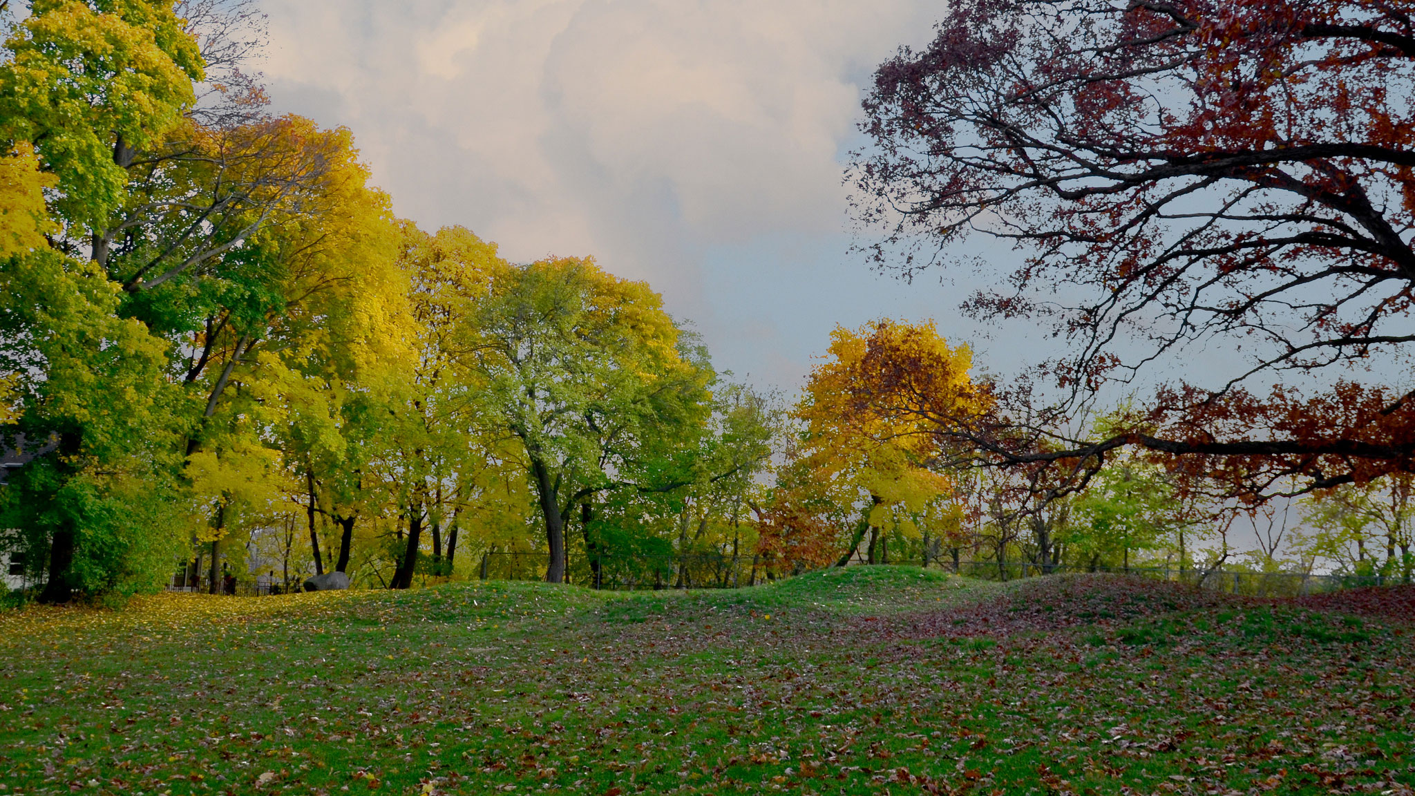 “Madison 11-01-2011 219: Effigy mounds on the high ground above Vilas Park Zoo in Madison, Wisconsin” by Richard Hurd is licensed under CC BY 2.0