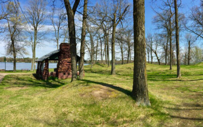 American Indian mounds in park