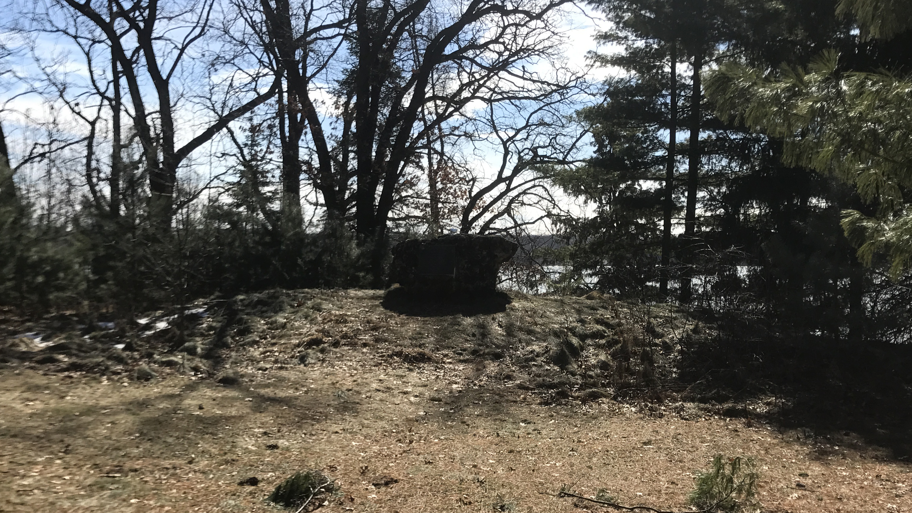 effigy mound with rock on top